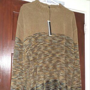 👤LINEA DOME VINTAGE BROWN STRIPPED MEN'S SWEATER- $25 NWT